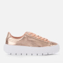 Puma Women's Trace Basket Platform Trainers - Dusty Coral/Puma White