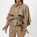 Zimmermann Women's Unbridled Cape Tie Jacket - Tan Check