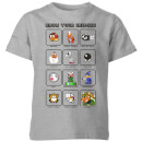 Nintendo Super Mario Know Your Enemies Kid's T-Shirt - Grey