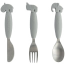 Done by Deer Yummyplus Easy Grip Cutlery Set - Grey