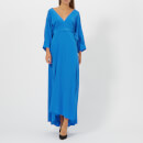 Diane von Furstenberg Women's Long Sleeve Floor Length Wrap Dress - Cobalt