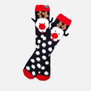 Joules Women's Festive Fluffy Character Socks - Dog
