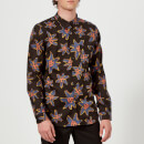 PS Paul Smith Men's Tailored Long Sleeve Floral Shirt - Black