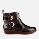 FitFlop Women's Laila Double Buckle Crinkle Patent Ankle Boots - Berry