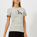 Calvin Klein Jeans Women's Core Monogram Logo Regular Fit T-Shirt - Light Grey Heather
