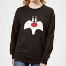 Sweat Femme Gros Plan Sylvestre Grosminet Looney Tunes - Noir