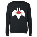 Sweat Femme Gros Plan Sylvestre Grosminet Looney Tunes - Noir