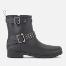Hunter Women's Refined Stud Biker Short Boots - Black