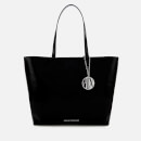 Armani Exchange Women's Patent Shopping Tote Bag - Black