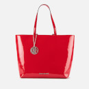 Armani Exchange Women's Patent Shopping Tote Bag - Red
