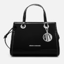 Armani Exchange Women's Patent Logo Small Tote Bag - Black