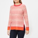 Joules Women's Justina Fairisle Hem Jumper - Deep Fuchsia