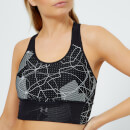 Under Armour Women's Mid Crossback Clutch Printed Bra - Black