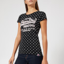 Superdry Women's Vintage Logo Aop Entry T-Shirt - Black Polka Dot