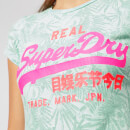 Superdry Women's Vintage Logo Aop Burnout Entry T-Shirt - Burnout Mint