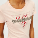 Guess Women's Short Sleeve Crew Neck Embellishment T-Shirt - Bad Baby Pink