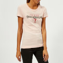 Guess Women's Short Sleeve Crew Neck Embellishment T-Shirt - Bad Baby Pink