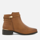 Dune Women's Peppey Leather Flat Ankle Boots - Tan