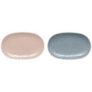 Denby Monsoon Gather Set Of 2 Small Platters - Blue/Pink