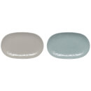 Denby Monsoon Gather Set Of 2 Small Platters - Grey/Green