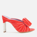 Mulberry Women's Velvet Heeled Mules - Coral