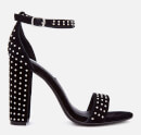 Steve Madden Women's Carrson Suede Barely There Block Heeled Sandals - Black