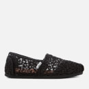 TOMS Women's Alpargata Vegan Slip-On Pumps - Black Lace Leaves