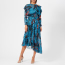 Preen By Thornton Bregazzi Women's Satin Devoré Stephanie Dress - Blue Painted Flower