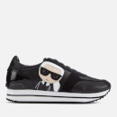 Karl Lagerfeld Women's Velocita II Leather/Suede Karl Ikonic Meteor Lace Runner Trainers - Black