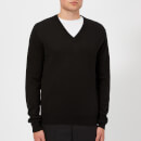 Maison Margiela Men's Gauge 14 Jersey V Neck Elbow Patches Decortique Jumper - Black