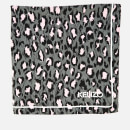 KENZO Men's Silk Twill Leopard Square Scarf - Anthracite