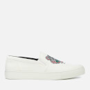 KENZO Men's Canvas Tiger Slip On Trainers - White