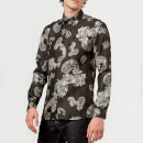 Versace Collection Men's Patterned Long Sleeve Shirt - Grigio