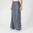 Ganni Women's Merkel Wide Leg Trousers - Serenity Blue
