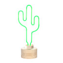 Gingersnap Large Neon Cactus Table Lamp - Cork Base