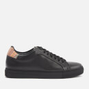 Paul Smith Men's Basso Leather Cupsole Trainers - Black/Multi Stripe Tab