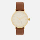 Timex Men's Fairfield Sub-Second Leather Strap Watch - Gold-Tone/Brown/Cream