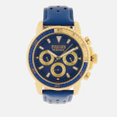 Versus Versace Men's Aberdeen Leather Strap Watch - Navy/Gold