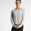 IdealFit Long Sleeve Keyhole Top - Grey