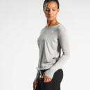 IdealFit Long Sleeve Keyhole Top - Grey