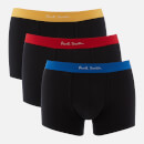 Paul Smith Men's Three Pack Waist Band Detail Trunk Boxer Shorts - Black