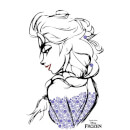 T-Shirt Femme La Reine des Neiges - Croquis Elsa - Blanc