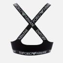 Emporio Armani Women's Iconic Logoban Padded Bralette Bra - Black
