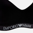 Emporio Armani Women's Iconic Logoban Padded Bralette Bra - Black