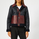 Victoria, Victoria Beckham Women's Lamb Shearling Reversible Jacket - Midnight/Garnet