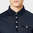 Ted Baker Men's Nervy Velvet Collar Polo Shirt - Navy
