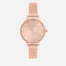 Olivia Burton Women's Celestial Glitter Mesh Watch - Rose Gold Mesh