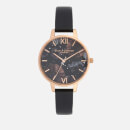 Olivia Burton Women's Celestial Watch - Black/Rose Gold