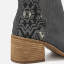 TOMS Women's Esme Suede/Metallic Jacquard Heeled Chelsea Boots - Forged Iron