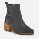TOMS Women's Esme Suede/Metallic Jacquard Heeled Chelsea Boots - Forged Iron
